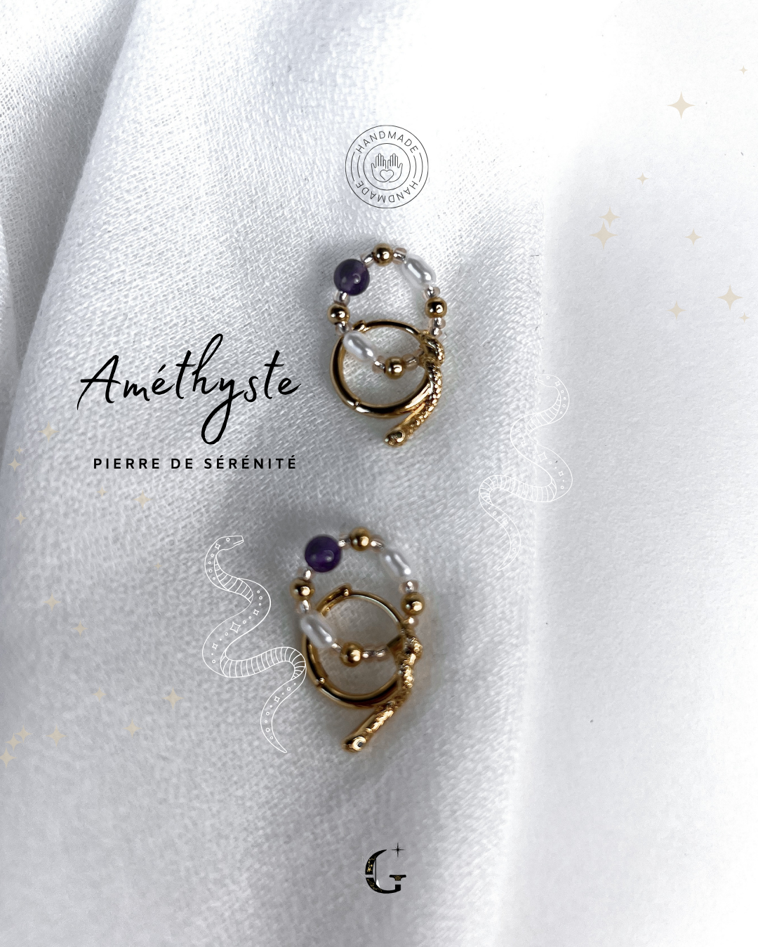 Syndra - Boucles d'oreilles (avec la pierre de ton choix)