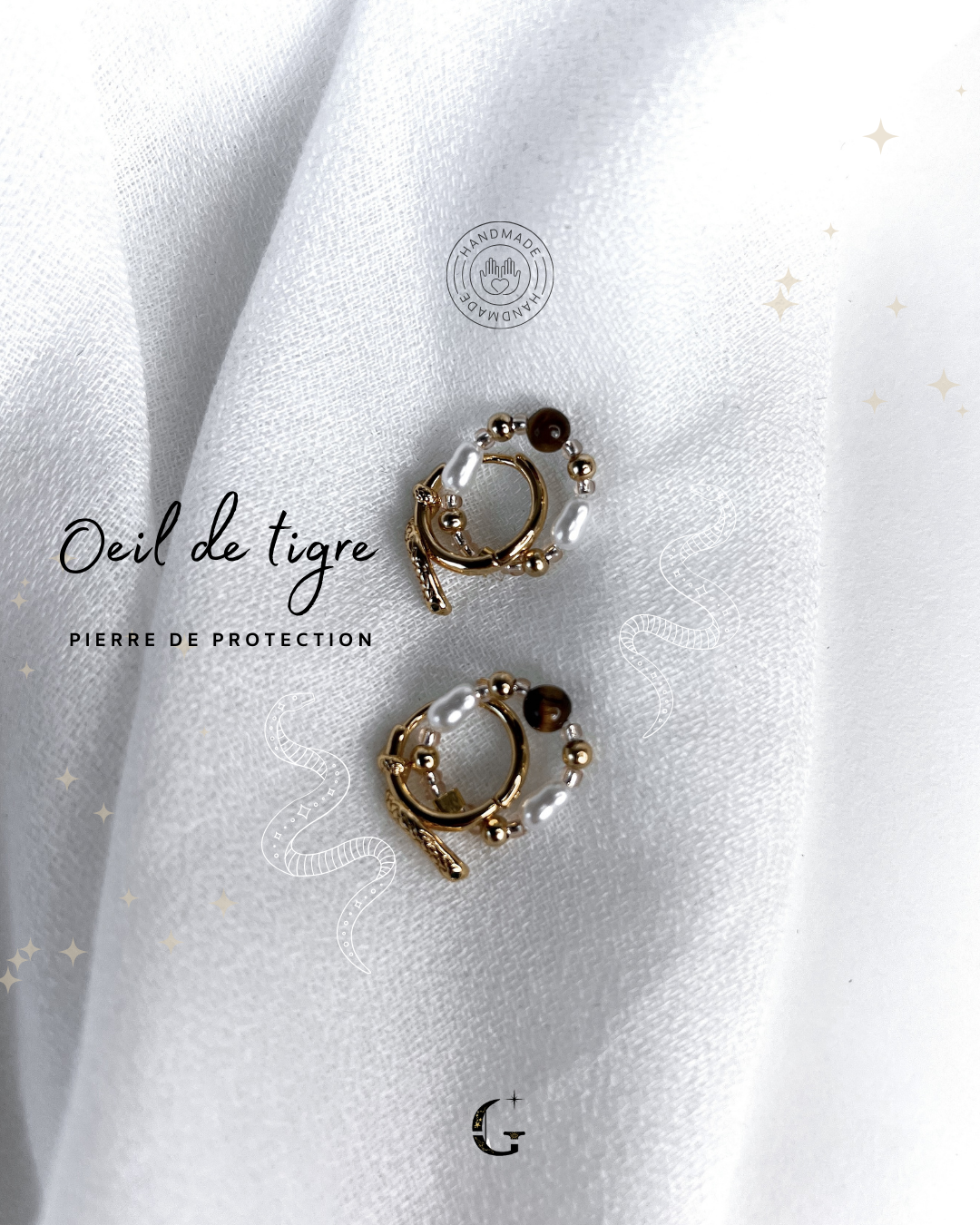 Syndra - Boucles d'oreilles (avec la pierre de ton choix)