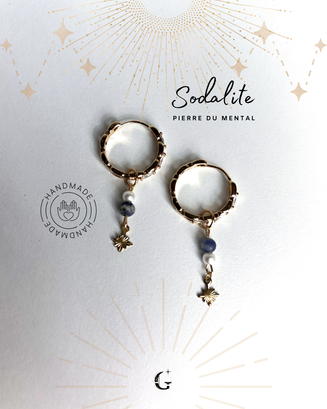 Estella - Boucles d'oreilles (avec la pierre de ton choix)