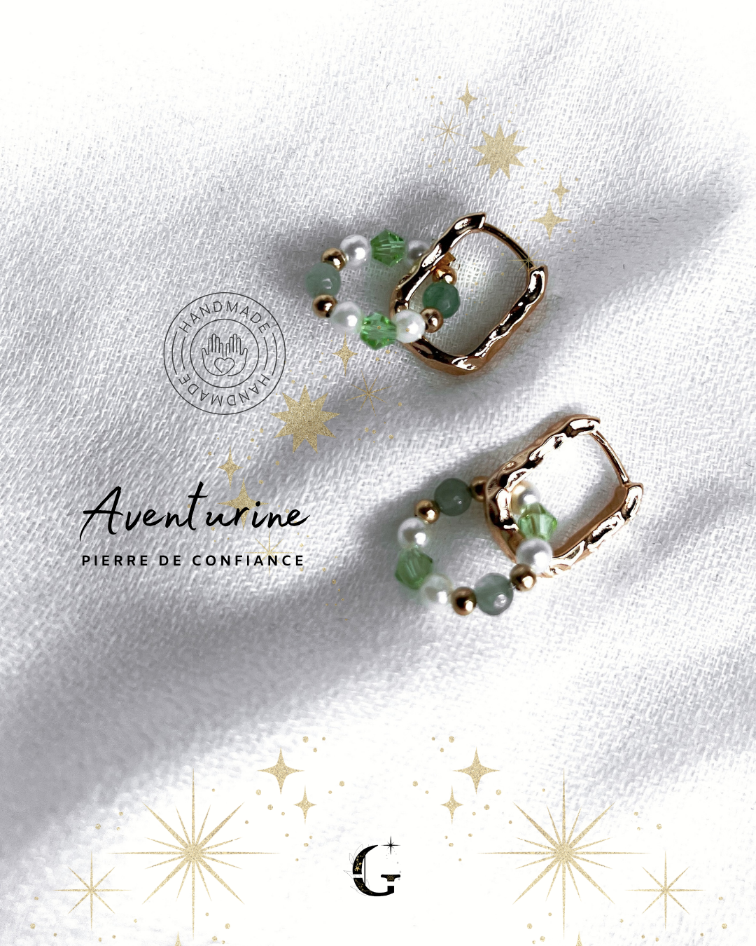 Solena - Boucles d'oreilles (avec la pierre de ton choix)