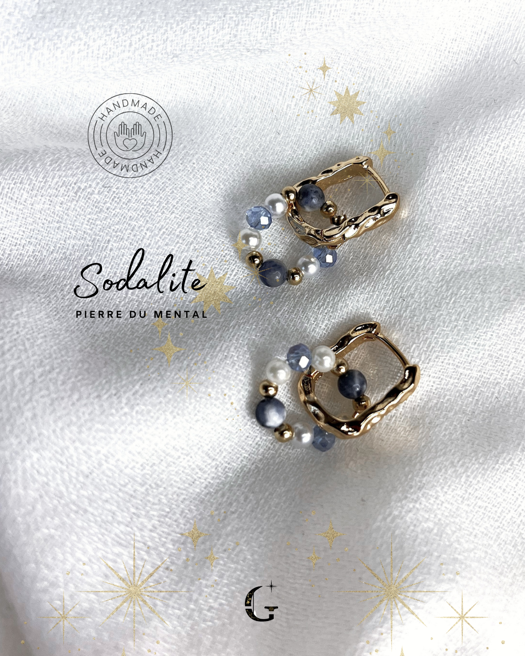 Solena - Boucles d'oreilles (avec la pierre de ton choix)