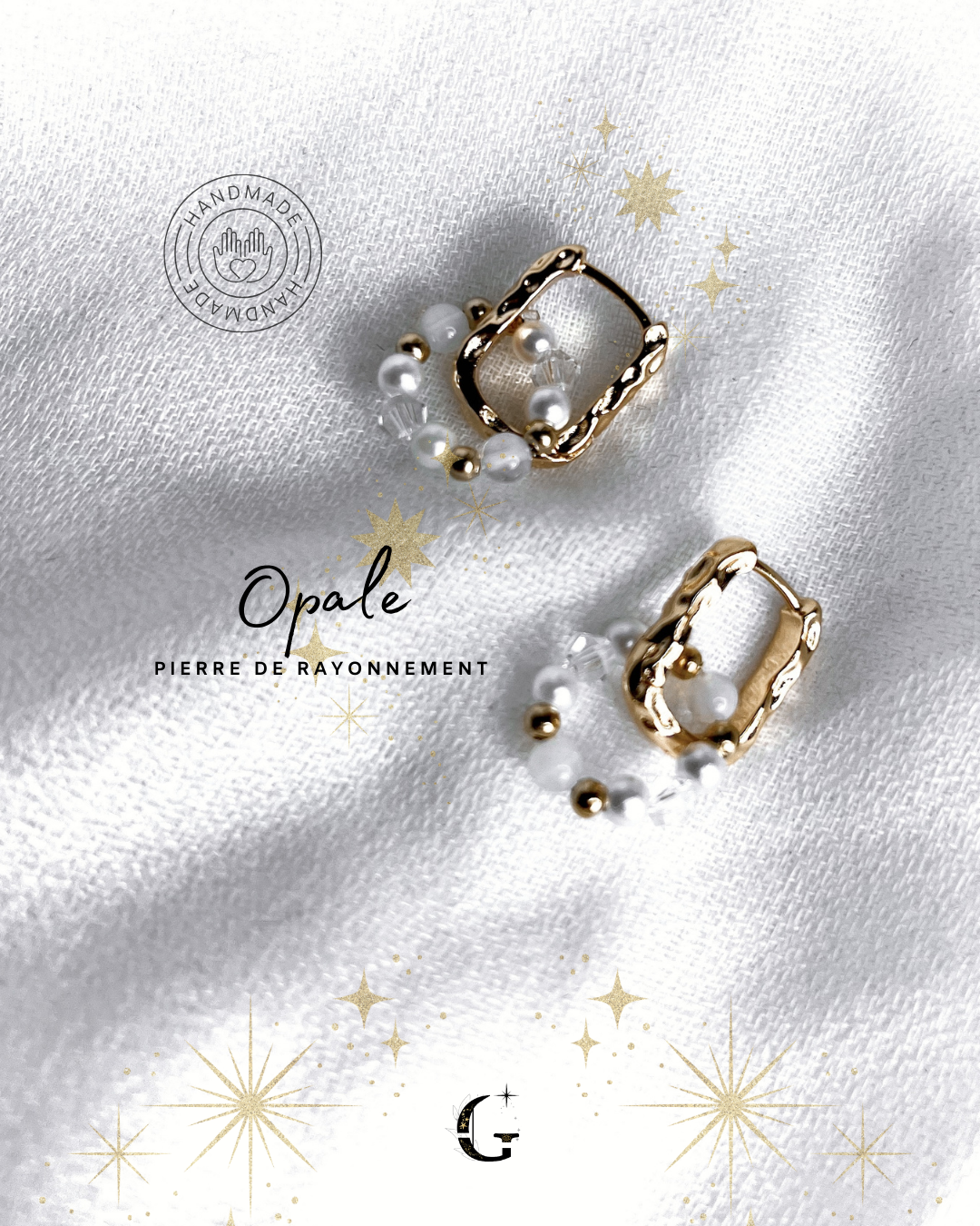 Solena - Boucles d'oreilles (avec la pierre de ton choix)